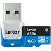 photo Lexar MicroSDHC 16 Go High-Performance UHS-1 633x (95 Mb/s) + lecteur de carte USB 3.0