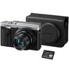 Appareil photo compact / bridge numérique Panasonic Lumix DC-TZ95 Argent + 2ème batterie + étui cuir