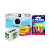 Appareil photo argentique compact Kodak Kit Ektar H35 - Bleu glacé + 1 film N&B + 1 film couleur + 4 piles