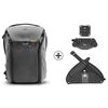 photo Peak Design Everyday Backpack 30L V2 Charcoal + Hip Belt + Capture V3 avec plateau