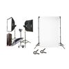 Kits flash studio Godox Kit 3 flashs MS300-D + Support de fond + Fond papier Super White BD 2.72 x 11m 