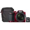 Appareil photo compact / bridge numérique Nikon Coolpix B500 Rouge + carte 32 Go + sac Nikon